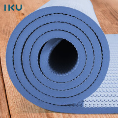 IKU初学者专业瑜伽垫  8mm加厚68cm加宽防滑tpe正位瑜伽垫男女 185cm*68cm*8mm（豪华版）蓝