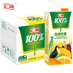 汇源果汁 橙汁果汁饮料 100%橙汁1L*12盒  饮料整箱