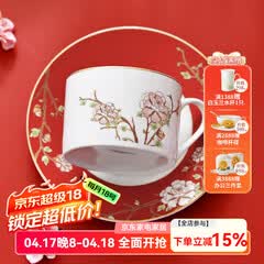 华光国瓷 骨瓷咖啡杯碟套装 故宫宫廷风咖啡杯碟 创意送礼礼盒装 锦色