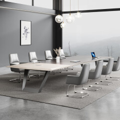 卡鲁森大型会议桌长桌简约现代长条桌洽谈桌培训桌会议室桌椅组合办公桌 2.4*1.2米会议桌