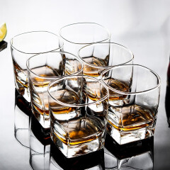 树彬 啤酒杯玻璃杯一套装洋酒杯扎啤杯威士忌杯子家庭用烈酒白酒水杯 六只装（165ml）