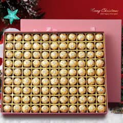 费列罗（Ferrero Rocher）高端大盒巧克力礼盒装99粒情人节礼物送男女朋友老婆生日礼物表白 99颗粉色（暴款）