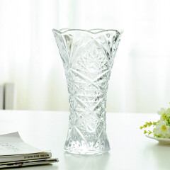透明玻璃透明加厚花瓶摆件客厅插花花瓶干花富贵竹百合花瓶欧式餐桌水培花瓶 25太阳高约24CM