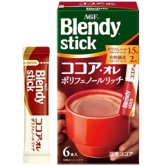 AGF【日本原装进口】 AGF blendy布兰迪 1.5倍香醇浓厚牛奶可可粉6条