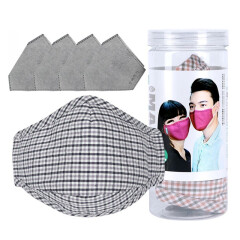 中体倍力 防尘口罩飞沫防雾霾PM2.5男女通用口罩 A01S 黑格色