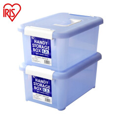 日本爱丽思IRIS 手提式小物塑料收纳箱储物箱塑料整理箱首饰盒零件箱化妆品收纳盒桌面收纳箱8.2L 1个装蓝色