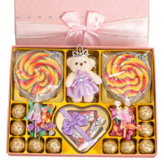 德芙巧克力礼盒装38三八妇女神节礼物糖果超大星空棒棒糖零食送女友 粉色礼盒