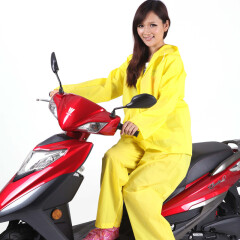 强迪电动摩托车时尚男女分体式雨衣雨裤套装全身分体式防暴雨 SD-818黄色 M