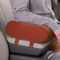 吉吉（GiGi）汽车扶手枕 记忆棉车用扶手箱垫 新品多功能护颈头枕扶手套 G-1589咖色