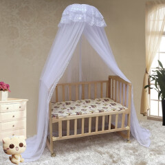 圣安贝 蚊帐婴儿床宝宝床免安装落地式 加厚 白色