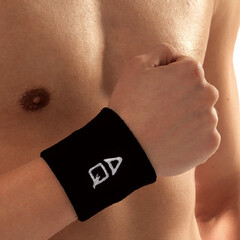 AQ 护腕运动登山护腕网球篮球羽毛球吸汗带男女短护臂  两个装1991F 黑色短款1992F 均码