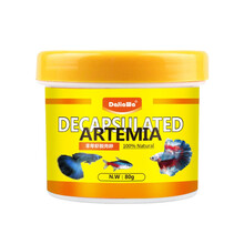 大家洼丰年虾卵脱壳卵可孵化鱼食小型鱼幼鱼开口热带鱼孔雀鱼灯科鱼斗鱼水母饲料 脱壳卵丰年虾卵80克