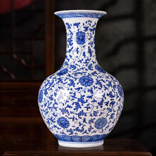 中国　染付　福寿紋方瓶　大清乾隆年製銘　送料込み0713 中国 染付 福寿紋方瓶 大清乾隆年製銘 送料込み0713