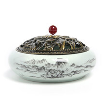 象塔香炉 銅製 蘇工蓮華薫香炉 銅香炉 檀香炉 茶台香道具 装飾品