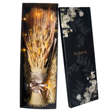 天然干花大麦花束开业送礼节日礼物风干麦穗小麦麦子装饰手捧花礼盒送灯串 麦穗糖果花束大礼盒