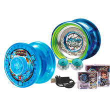 悠悠球火力少年王电动加速混沌魔龙花式发光溜溜球比赛金属睡眠轴承儿童男孩玩具益智 677001混沌魔龙+677261流焰