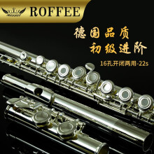 罗菲（ROFFEE）长笛乐器17开闭孔两用镀银长笛学生初学儿童入门演奏弯头笛子乐器 16开闭孔两用22S学院级