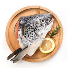 三顿饭 三文鱼边角 深海海鲜冷冻三文鱼头550g-800g炖蒸烧烤皆可日料刺身