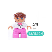兼容乐高大颗粒diy人物公仔人偶家庭职业散装拼插积木零配件玩具 女孩