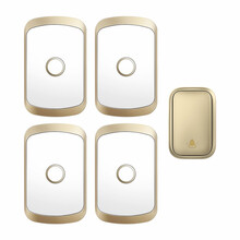 CACAZI卡佳斯FA50自发电无线智能门铃不用电池家用一拖四门铃防水防冻音乐遥控门铃 金色