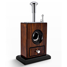 茄皇（Cigarking）雪茄剪V型雪茄铡刀克虏伯不锈钢雪茄打孔器台式烟刀CL-033X 褐色