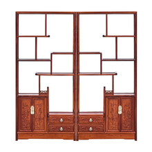 宗木府红木家具缅甸花梨（学名：大果紫檀）博古架实木中式多宝阁玄关柜隔断柜置物架层架茶叶架古董架书架 一对 长172*宽28*高186cm