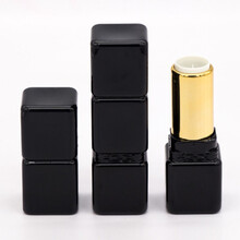 diy口红空管子弹头口红空管圆形方形口红空管内径12.1毫米口红模具 黑色三方块【二支装】