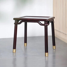 青龙韵阁 红木家具血檀（学名：染料紫檀）实木凳子小板凳全实木小方凳换鞋凳洗脚凳阳台泡茶方凳 包铜方凳