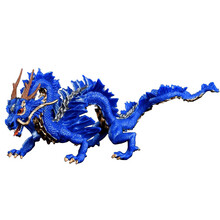 儿童神话系列动物模型玩具蓝色神龙中国龙金龙东方神龙 超大号中国蓝龙