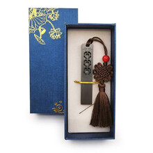 明澈礼品u盘创意U盘中国风复古屏风镂空书签窗格会展企业定制logo高速优盘 【祥云款礼盒装+流苏】宝蓝色 8GB