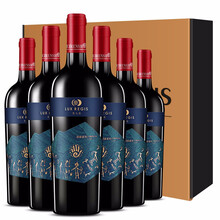 宁夏红酒 类人首岩语窖藏美乐干红葡萄酒 自酿750ml*6支礼盒装 年货礼盒 法国橡木桶陈酿