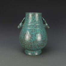 【芠拉】大清乾隆年制炉钧釉鹿头尊 古董古玩收藏品真品 仿古瓷器摆件