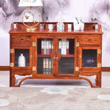 九鲤王府红木家具非洲花梨（学名：刺猬紫檀）餐边柜歺边柜厨房储物柜实木新中式碗碟柜收纳柜 长132*宽44*面高79(总高88)cm