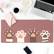 镇魂歌鼠标垫超大号可爱女生卡通加厚电竞游戏防滑键盘垫锁边定制订做个性办公电脑桌垫 喵喵拳 400x900x4mm