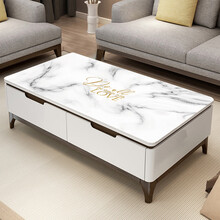 梦的丝娜 茶几垫桌垫PVC桌布仿大理石纹防水防油防烫免洗软pvc玻璃桌布网红欧式 DLS35-大理石金 定制【需改价】