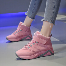 古森林女童棉鞋加厚加绒运动鞋冬季新款10中大童13女孩二棉冬鞋女15岁冬天女鞋 615粉色(内里加棉) 37