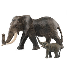 野生动物模型 长颈鹿熊猫袋鼠棕熊梅花鹿 儿童认知玩具3-10岁 2只大象