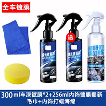 汽车镀晶水晶纳米剂喷雾式液体玻璃水车辆渡金套装快速封釉SN6918 3002瓶+256内饰翻新 车漆镀晶