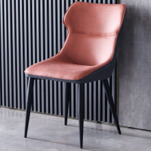 景彩 椅子北欧餐椅靠背椅酒店椅咖啡厅休闲椅餐桌椅洽谈接待椅 CY821红色科技布