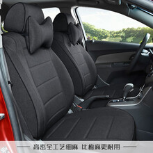 壹比壹2020新款棉麻全包汽车座套坐垫四季通用汽车座垫适用于卡罗拉雷凌朗逸速腾捷达福克斯轩逸英朗宝来 高密-黑色 福特福克斯 福睿斯 嘉年华 翼博 翼虎 致胜
