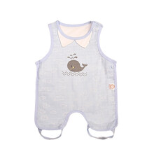 新款肚兜婴儿护肚纯棉四季宝宝兜兜夏薄款通用新生儿初生夏季春秋连腿 鲸鱼蓝(薄款) 59cm(59cm适合0-3月)