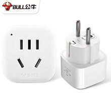 公牛原装两脚插座两项插头两2头相脚孔插排插线板短线二角眼插板带线延长接线板 GN-901G   单插位2脚转3脚转换器