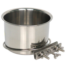 康贝尼悬挂式狗碗防打翻狗盆不锈钢猫碗笼固定挂碗食盆喝水碗 宠物用品 加高小号/12cm8斤内猫狗用