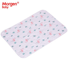 Morgen Baby隔尿垫 婴儿防水大号透气床单尿布儿童尿垫床垫可洗 新生宝宝防漏尿垫 火烈鸟70*90cm