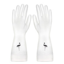 悦倪 洗碗手套女防水耐用夏季女家务厨房刷菜衣服橡胶皮薄款乳清洁手套 【1双】火鸟 M码+抹布