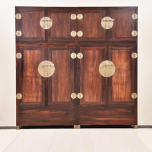 苏汀小镇红木家具大红酸枝/老红木/老挝红酸枝（学名：交趾黄檀）实木大衣柜整装古典顶箱柜卧室收纳柜V 顶箱柜：长149*宽76*高300cm(单个尺寸)