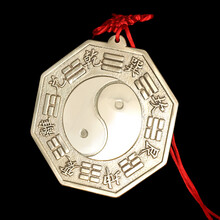 TaTanice 纯铜八卦镜挂件中国结太极八卦风水摆件家居工艺礼品摆件 11厘米Tbgj03