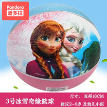 儿童篮球5号幼儿园专用3号拍拍球宝宝小皮球玩具球公主卡通 3号  冰雪  篮球 送气筒