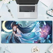 镇魂歌  鼠标垫超大号游戏电竞动漫二次元女生鼠标垫键盘垫加厚桌垫 月下白烛 300*800*3mm
