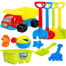 堆沙堡城堡沙滩推车玩具沙漏大号加厚铲子和桶决明子玩具沙20斤装大颗粒套装那宝宝儿童挖沙玩具户外沙池组 沙滩车加桶配铲耙11件套